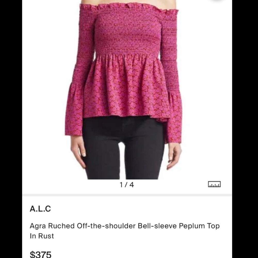 Agra Ruched Off-the-shoulder Bell-sleeve Peplum